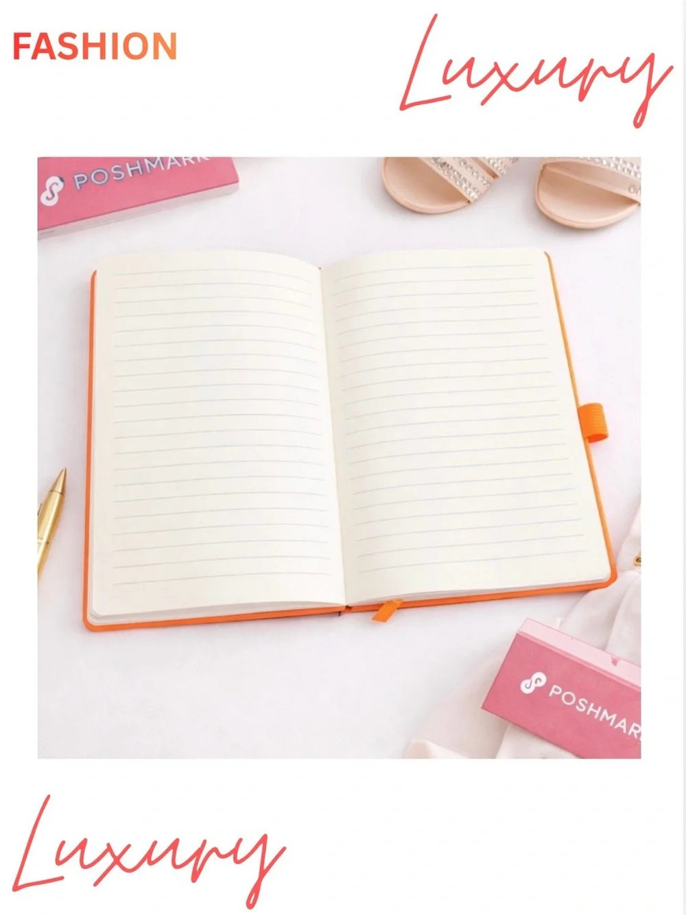 NOTEBOOK: Orange & White Featuring Sex-C Lips w/Money Stack, NWOT